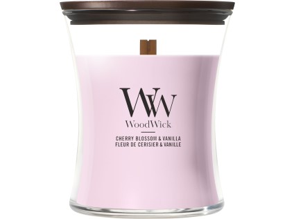 WoodWick Cherry Blossom & Vanilla svíčka střední
