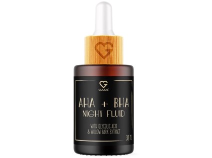 Goodie AHA + BHA sérum – noční fluid s kyselinou glykolovou a extraktem z vrbové kůry, 30 ml | Goodie